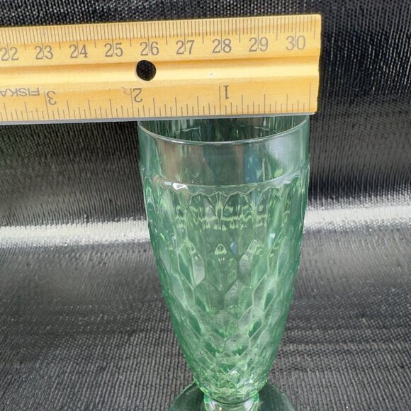Villeroy and Boch Boston Green Footed Single Champagne Glass Cup Barware Signed - Picture 2 of 9
